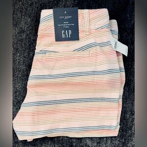 NWT GAP Pink and Gray Striped City Shorts!